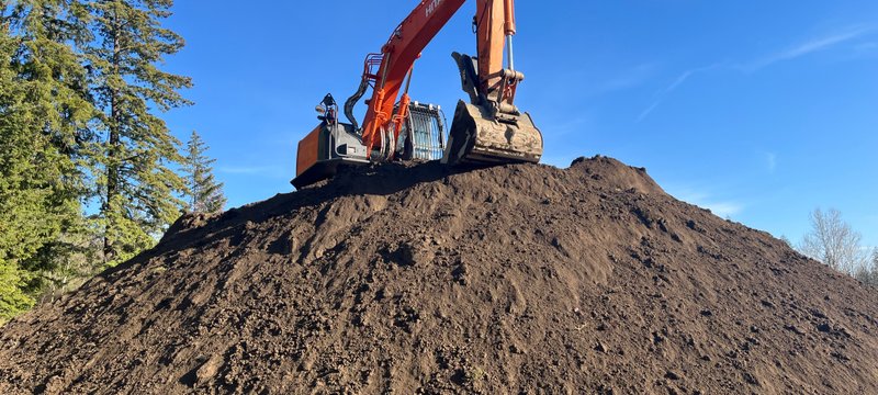 Soil layers exposed during excavation in the Shuswap